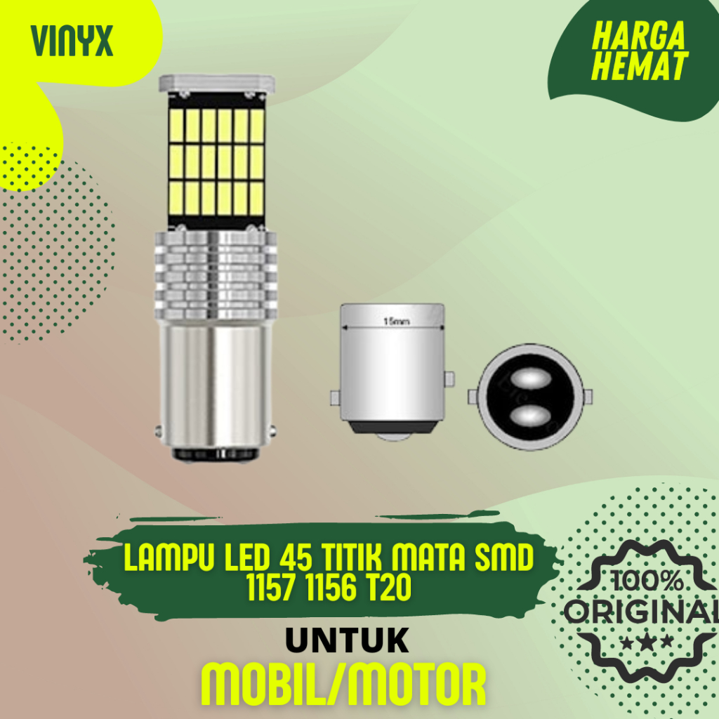 Lampu LED 45 Titik Mata SMD 1157 1156 T20 Mundur Rem Sein Mobil