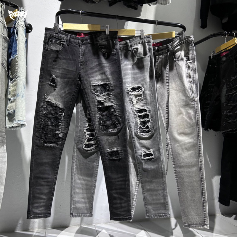 (ORIGINALS RUCAS SEASON 4) - Rucas S4 - Ceramic Gray Belted Jeans, Graphite Biker Jeans, Shadow Blac