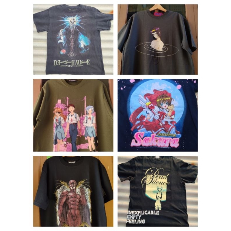 anime vintage movie kartun waifu anime kaos tshirt death note cowboy bebop berserk evangelion shinch