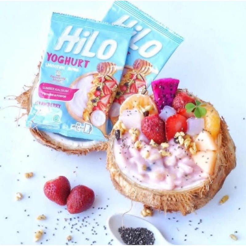 

hilo yoghurt smoothie bowl strawberry granola raisin 1 sachet