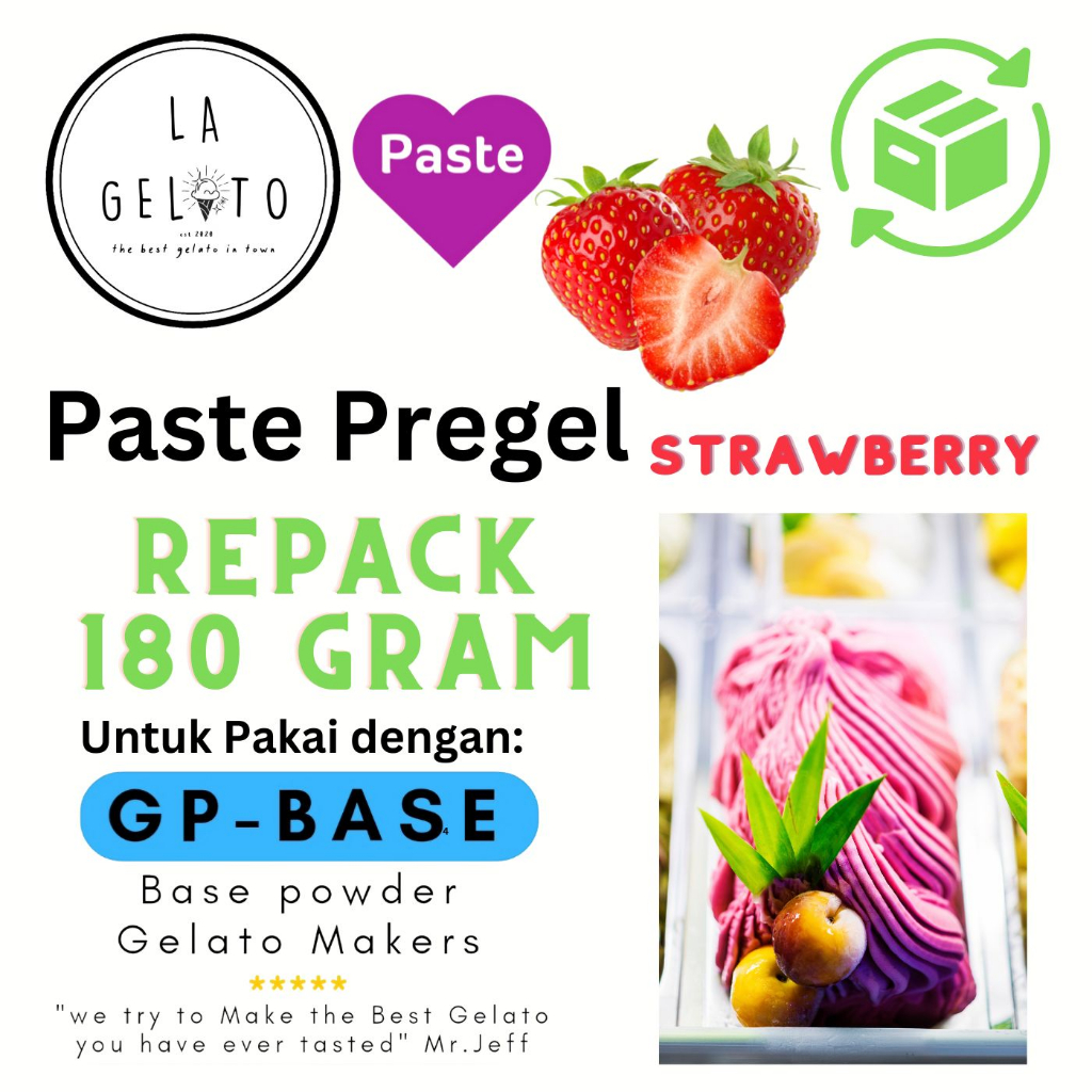 

pasta pregel repack 180gr untuk es krim gelato italian