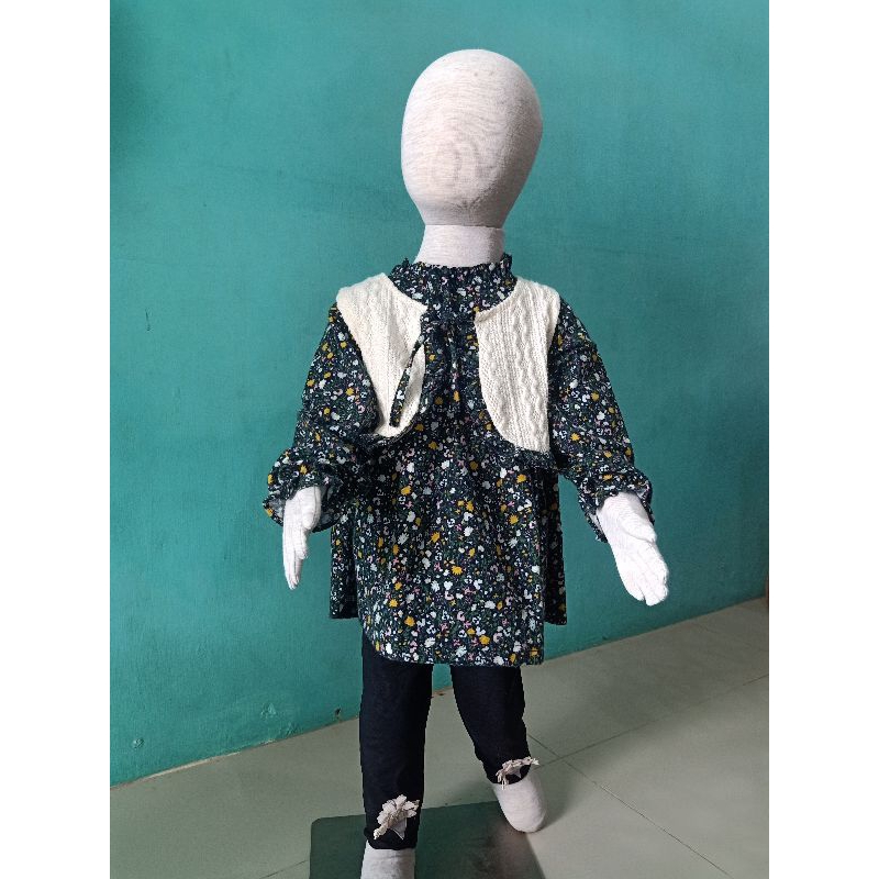 Blouse rompi lengan panjang anak 1 - 4 tahun