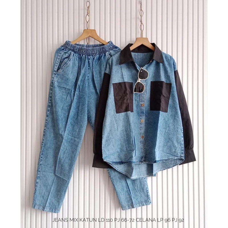 stelan jeans mix katun import