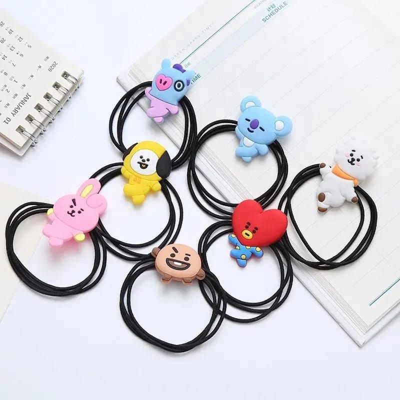 ikat rambut BTS gelang BTS army ikat rambut Korea elastis bt21 free stiker
