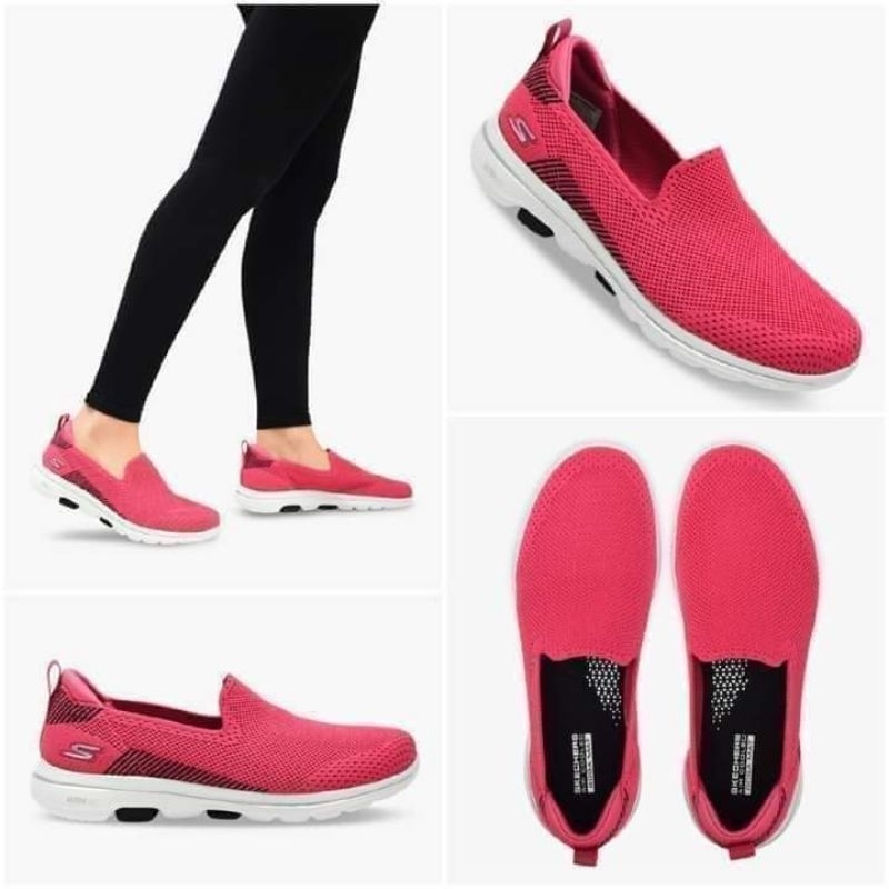 SALE100%Original Skechers GO Walk 5 Prized Pink Women's Walking Shoes Kode Produk: SKE15900/PKBK