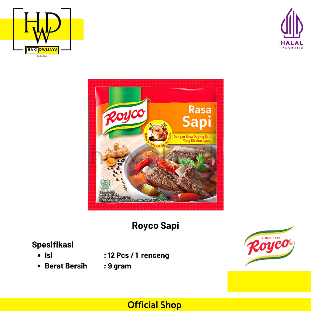 

[12 Pcs] Royco Bumbu Penyedap Rasa Sapi Bubuk Kemasan Sachet 9gr