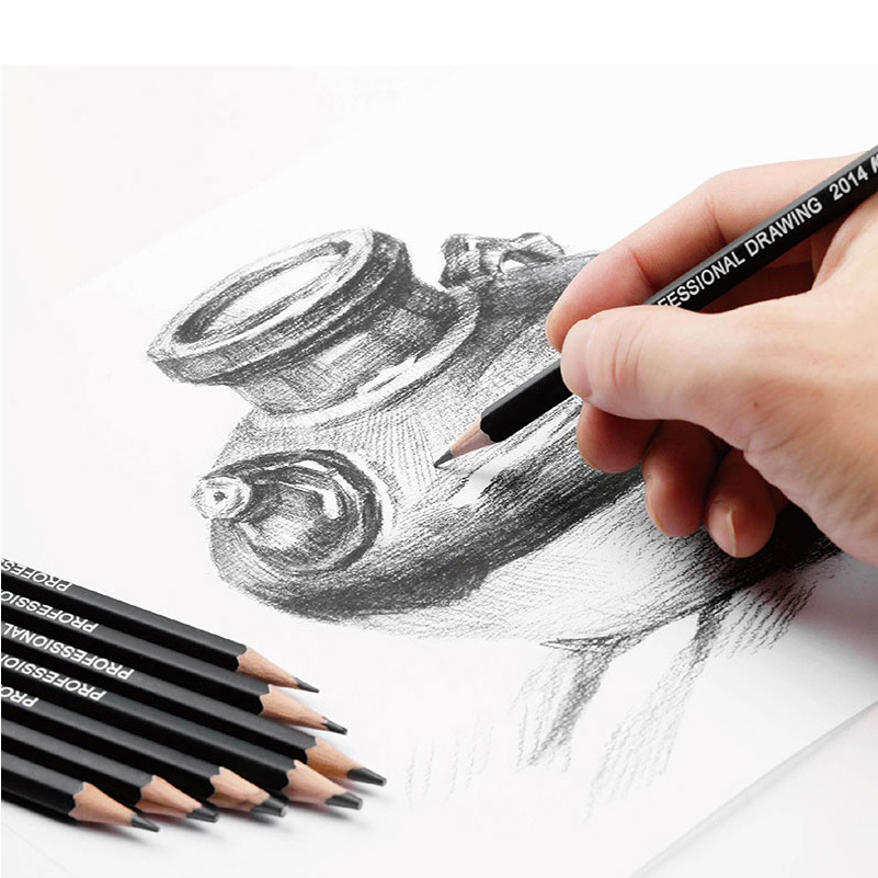 

Ay00! 12 Pcs Charcoal Sketch Pencil Set 2H H F B HB 2B 3B 4B 5B 6B 7B 8B Pensil Sketsa Set Lengkap