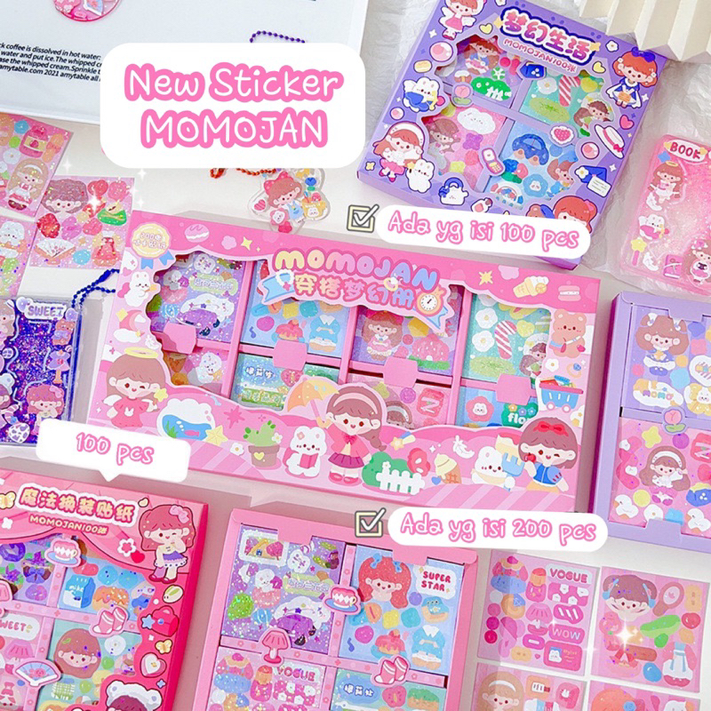 

100/200pcs Sticker Deco Blink Hologram Momojan Momo