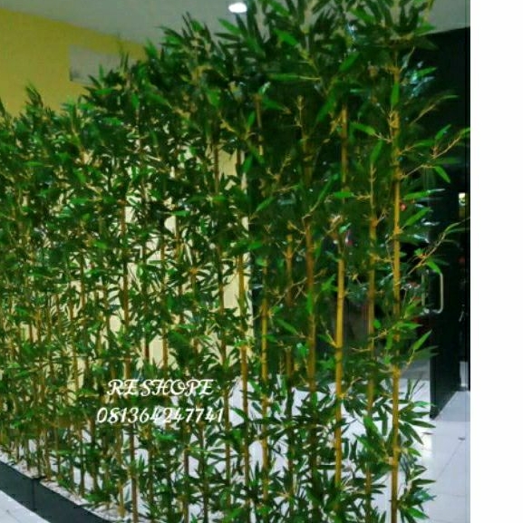 Batang Bambu 2M/Daun Bambu Hias Bunga Plastik/Pohon Artificial/Dekorasi