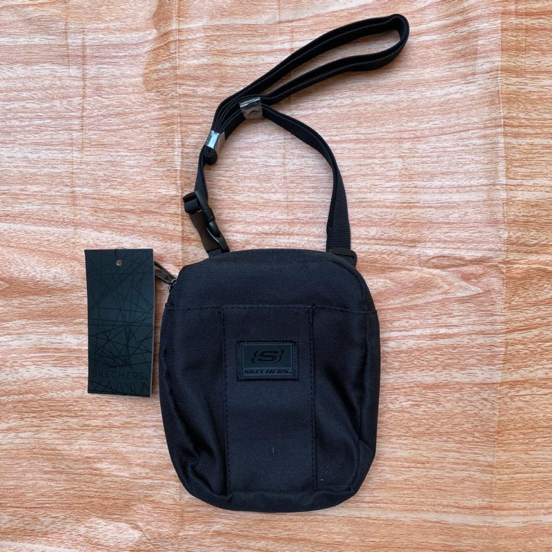 SLINGBAG SKECHERS TAS KECIL MUAT HP COD ORIGINAL FULLBLACK