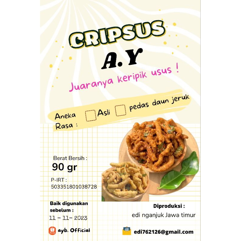 

kripik usus kripsus 200 gram #keripikususayam#kripikcrispy#kripikususpedasdaunjeruk