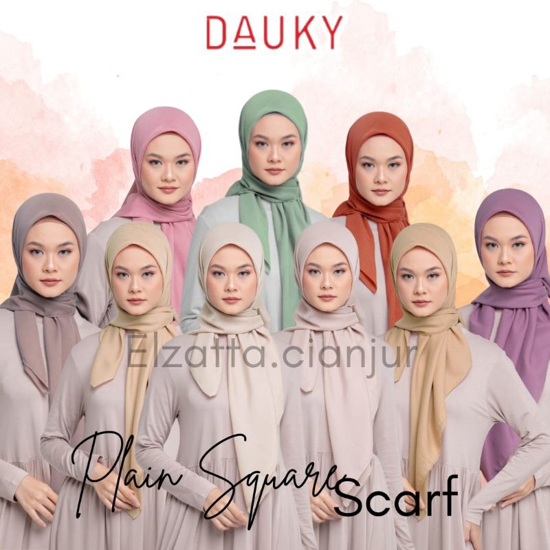 ELZATTA DAUKY HIJAB SEGI EMPAT PLAIN SQUARE BASIC VOAL ULTRAFINE SUPERFINE KERUDUNG ELZATTA JILBAB E