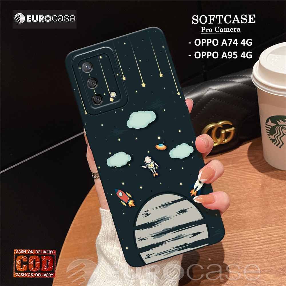 Casing Hp Oppo A74 4G / A95 4G - Fashion Case Astronot - Soft Case Hp Oppo A74 4G / A95 4G - Kesing 