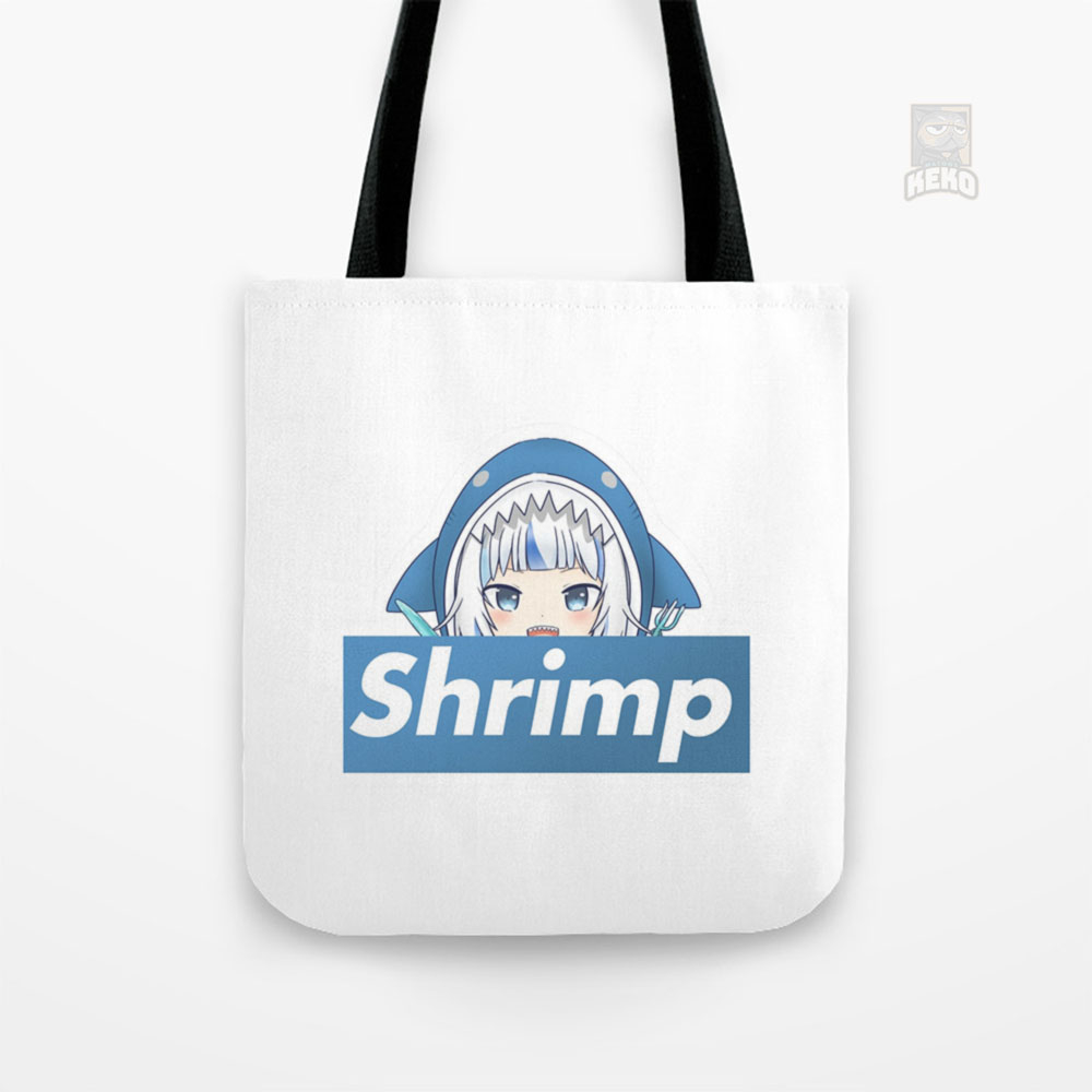 Gawr Gura Peeker Shrimp Tote bag Kanvas