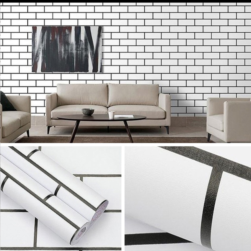 GRATIS KAPE 1KG MUAT 3 ROLL Wallpaper Dinding Stiker Karakter Walpaper Stiker Motif Batu Alam Coklat