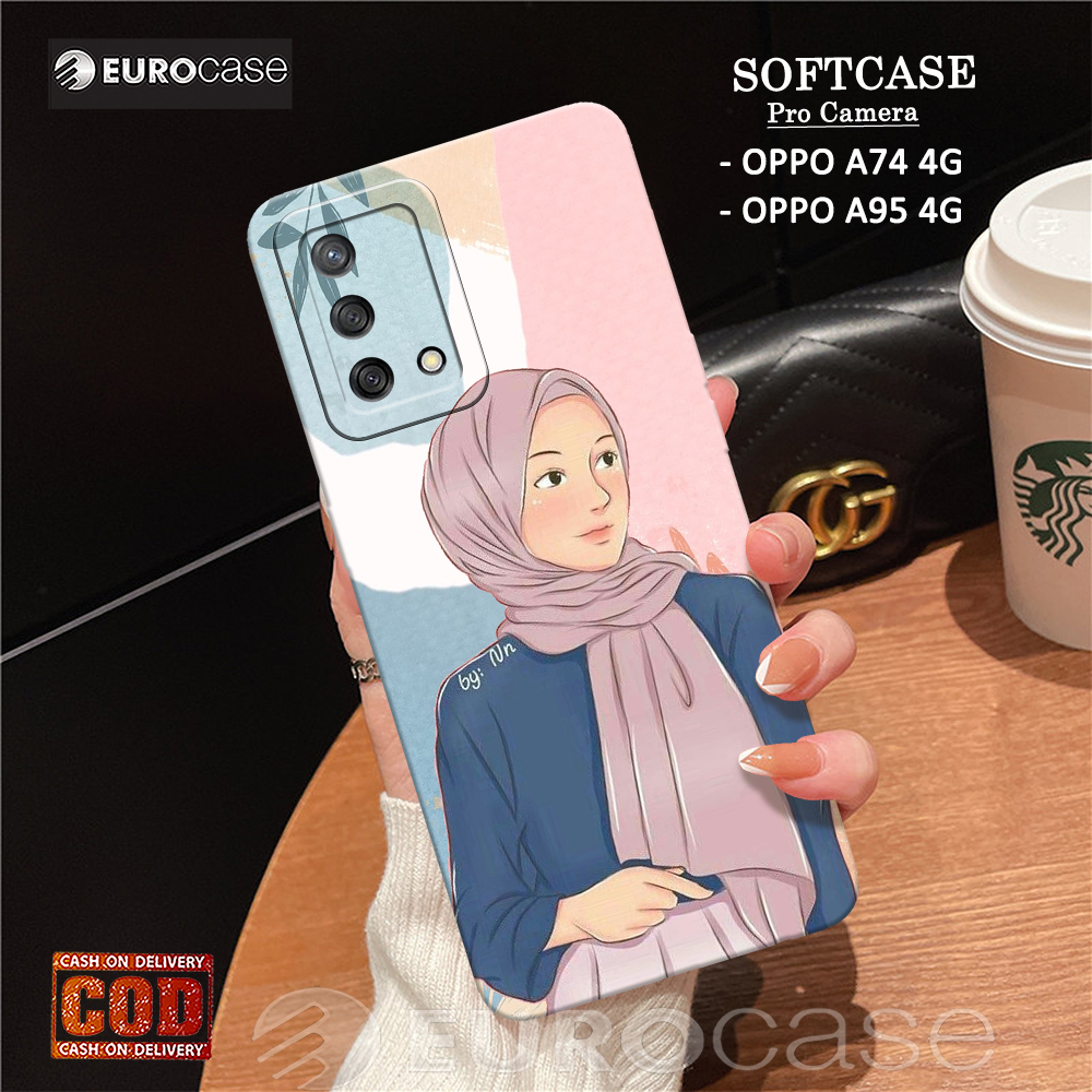 Casing Hp Oppo A74 4G / A95 4G - Fashion Case Hijab - Soft Case Hp Oppo A74 4G / A95 4G - Kesing Hp 
