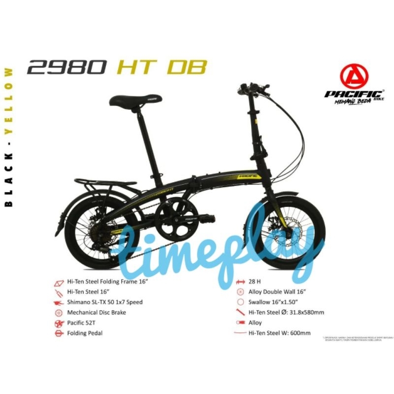 Sepeda Lipat Pacific 16 Inch 2980 ht db Folding Bike