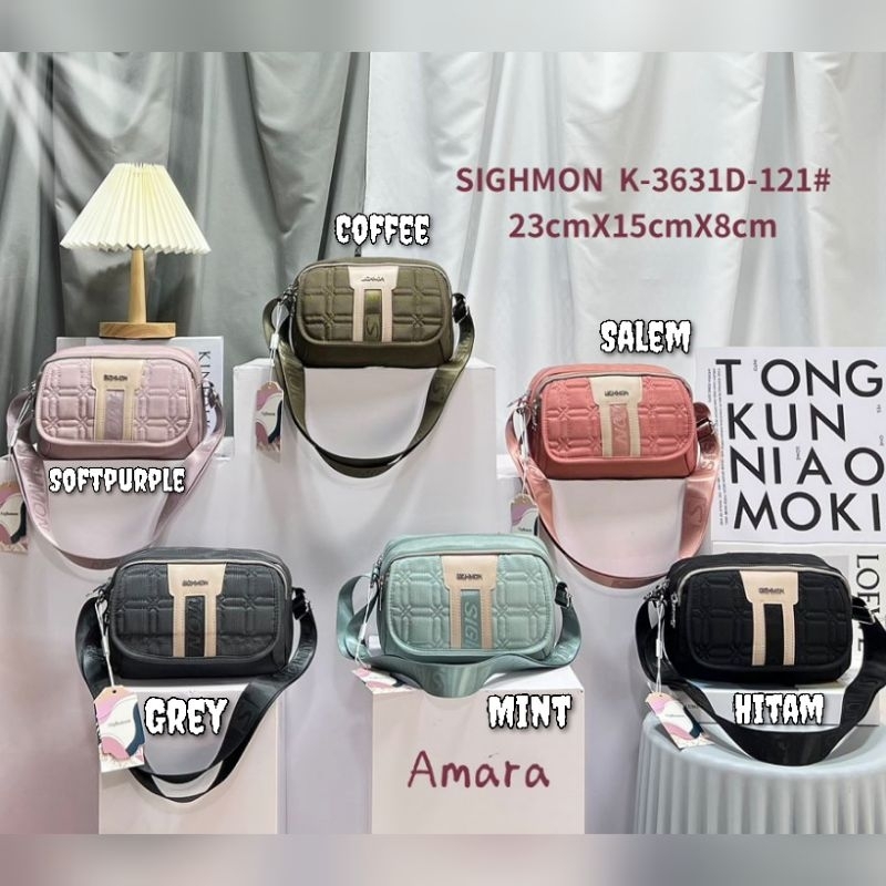 TAS SELEMPANG WANITA ORI SIGHMON KANVAS 3Ruang SG363