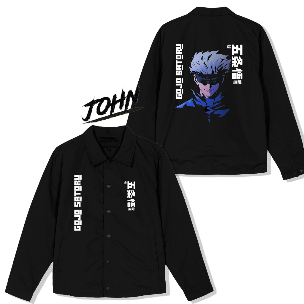 Jaket Coach Jujutsu Kaisen / Jaket Anime Gojo Sotoru Jujutsu Kaisen