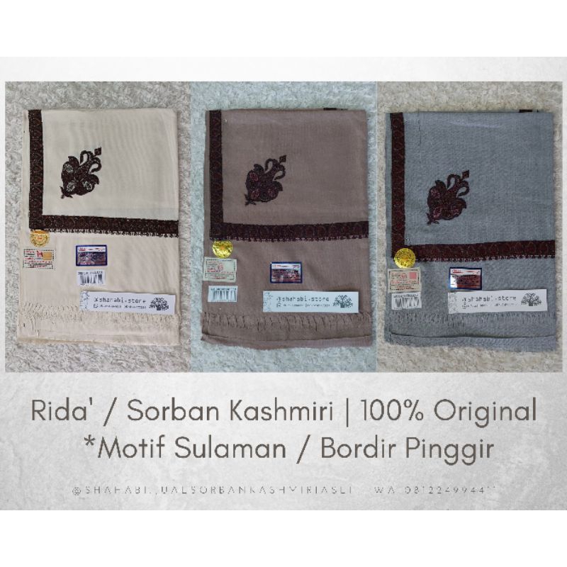 Sorban Rida Kashmiri Sulam Ori,  Surban Kashmiri Sulam Timbul Ori, Jual Sorban Habib,  Harga Sorban 