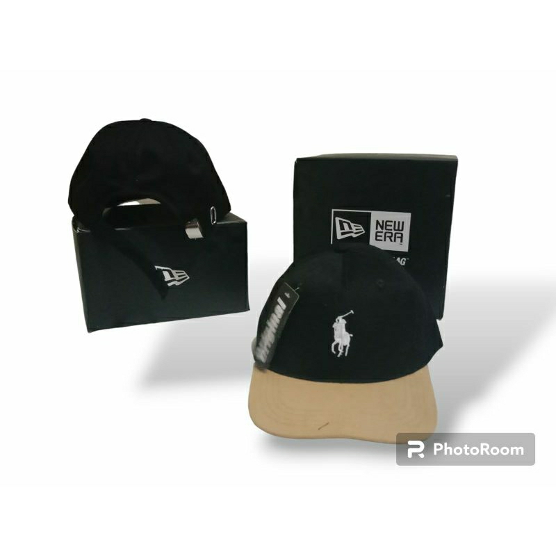 TOPI BISBOLL POLO BLACK N CREAM