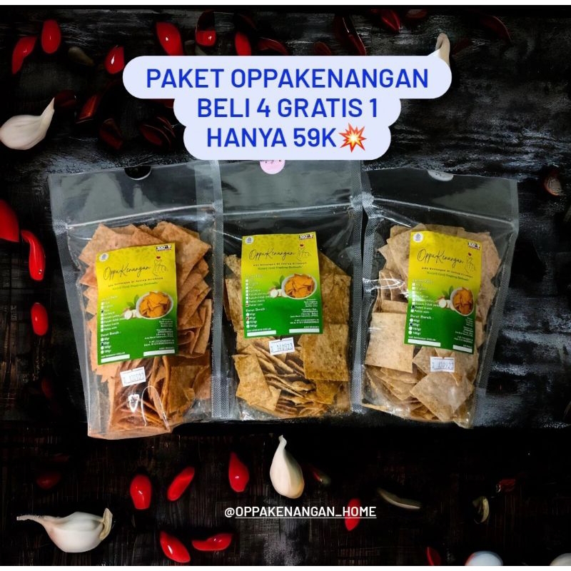 

⭐OppaKenangan⭐ [ Beli 4 Size 85 gram Gratis 1 Hanya 59K Bebas Pilih Rasa] OPAK SINGKONG BUMBU ANEKA RASA