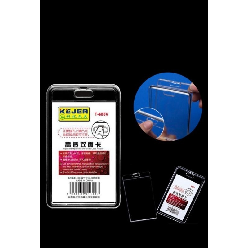 

HJK Id Card Holder Acrylic Transparant Kejea (50) Nametag Id Card Holder Mika Casing Id Card Merk
