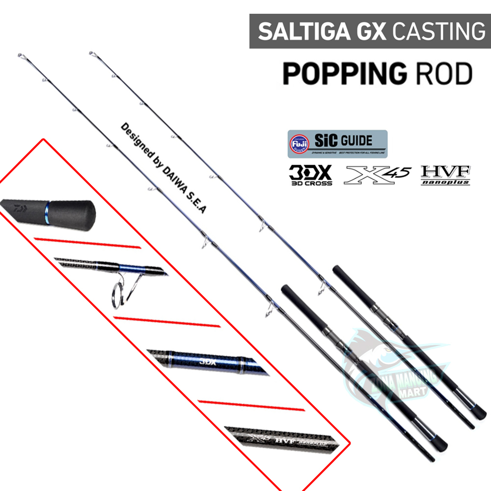 Joran DAIWA SALTIGA GX C76-PE3 | GX C79-PE4 | FUJI SIC | Popping | Casting Jigging | Joran Laut Alat