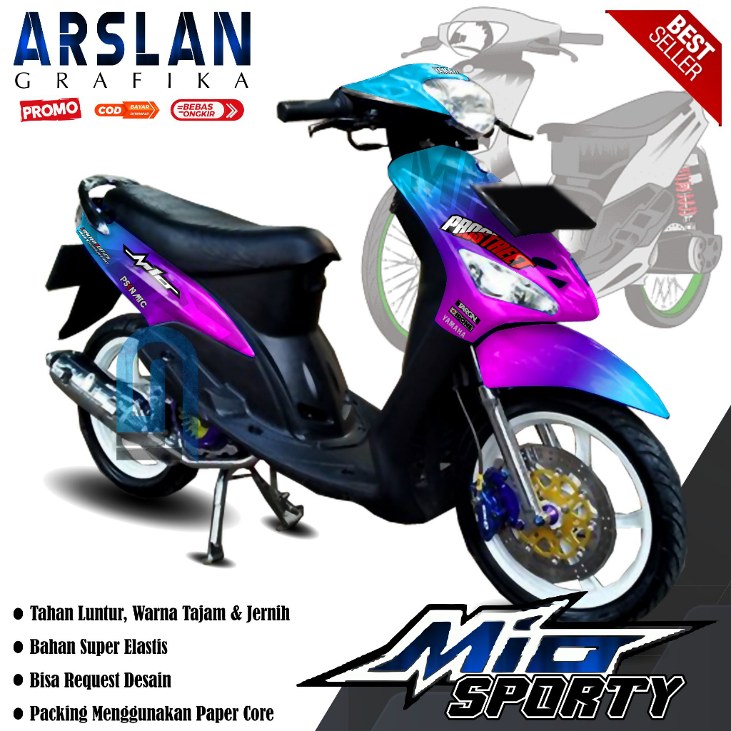 Decal MIo Sporty Full Body Stiker MIo Sporty Full Body Dekal MIo Sporty Full Body Variasi / Desain B