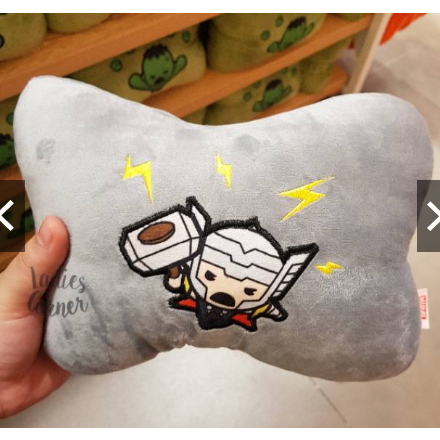 MARVEL BONE PILLOW MINISO BONEKA BANTAL JOK KURSI MOBIL LEHER DENGAN KARET BELAKANG HEADREST