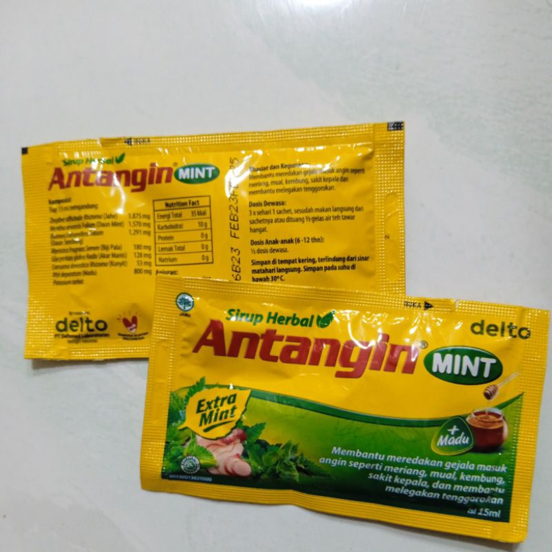 

Antangin Mint Sachet 15ml / Meredakan Gejala Masuk Angin;8992003783399