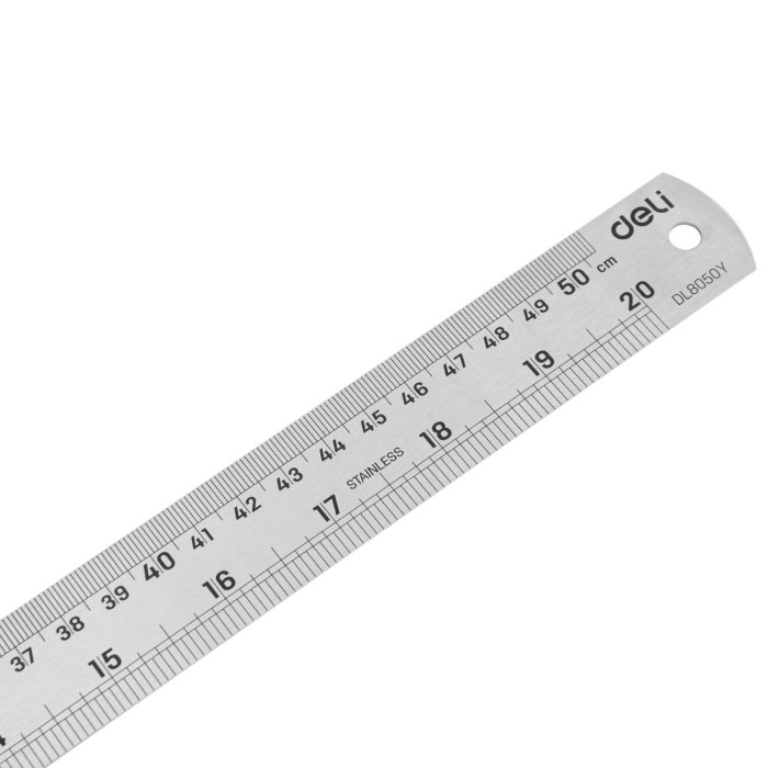 

Penggaris Mistar Besi Ekstra Tebal 50 cm DELI Steel Ruler Anti Karat
