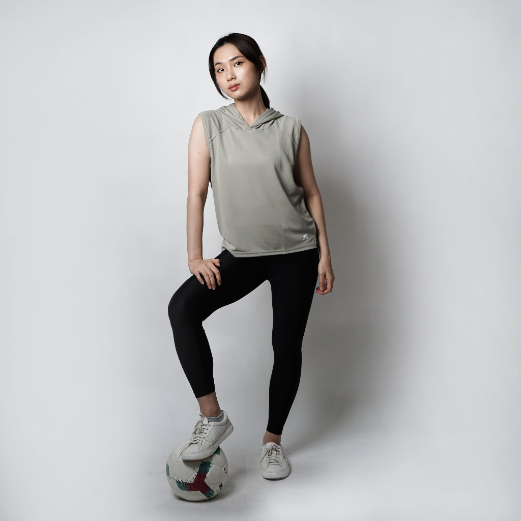 DONSON Sportswear Hoodie Sleeveless Wanita Tanpa Lengan Extra Fine Polyester Jumbo Warna Grey