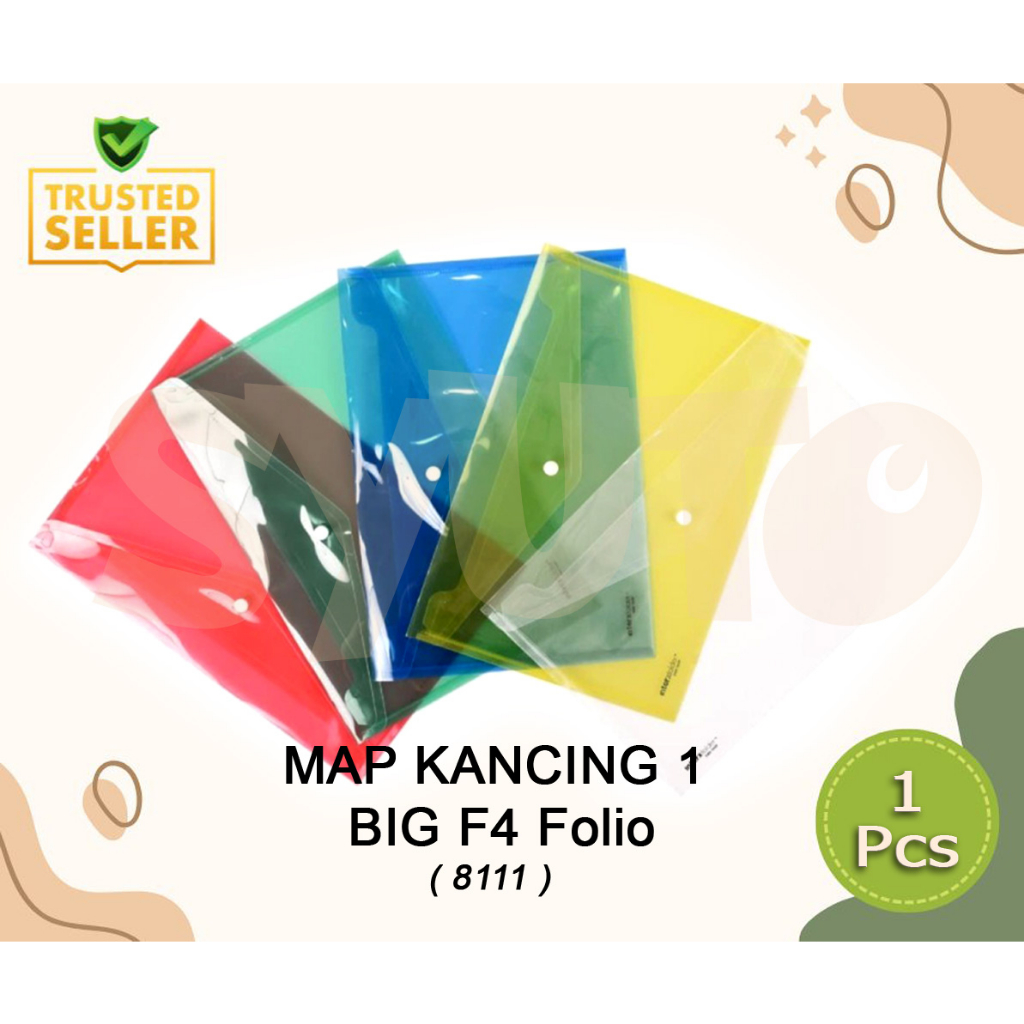 

ECER MAP KANCING 1 BIG F4 FOLIO (8111) / MAP DOKUMEN / MAP PLASTIK BENING