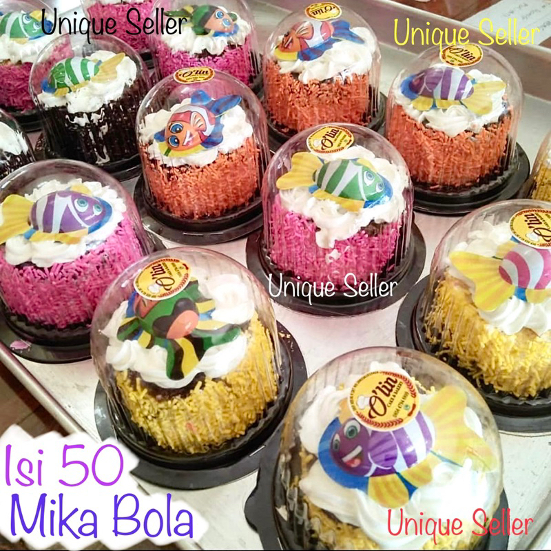 [Isi50] Mika Bola Bulat Diameter 8.4 cm Tinggi 8 cm / Mika Cake Mini Bulat Lingkaran Bundar / Mika T