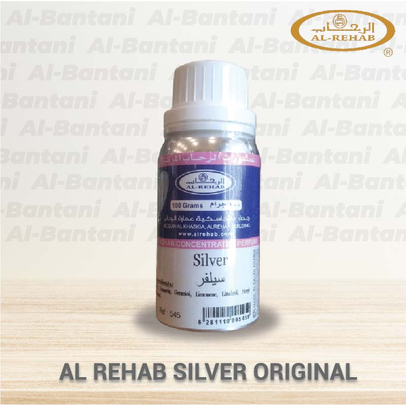 BIBIT PARFUM AL REHAB SILVER ORIGINAL SAUDI 100gram