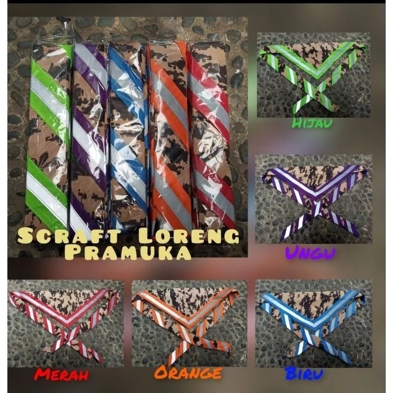 SCARF PRAMUKA LORENG / SCRAF PRAMUKA LORENG/SCRAF PRAMUKA / PERALATAN PRAMUKA / ATRIBUT2