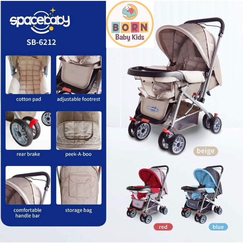 BABY STROLLER SPACE BABY  SB-6212 (REVERSIBLE STIR) STIR BOLAK BALIK