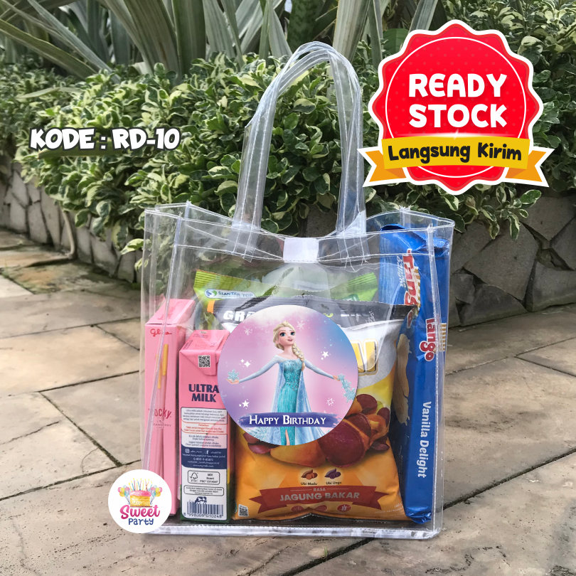 

[READY STOCK] Tas Ulang Tahun Anak Gambar ElsaFrozen Mika Transparan Tas Souvenir Ultah Birthday Langsung Kirim
