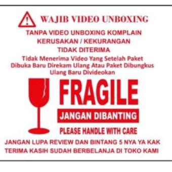 

STIKER VIDEO FRAGILE UNBOXING GEN2 ISI 100 PCS