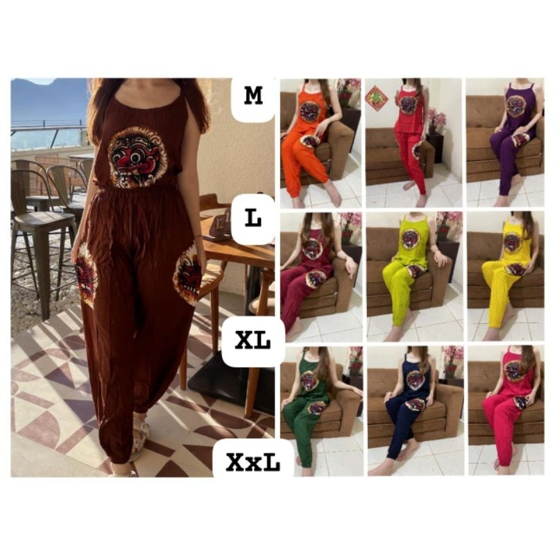 setelan baju bali barong tantop celana panjang