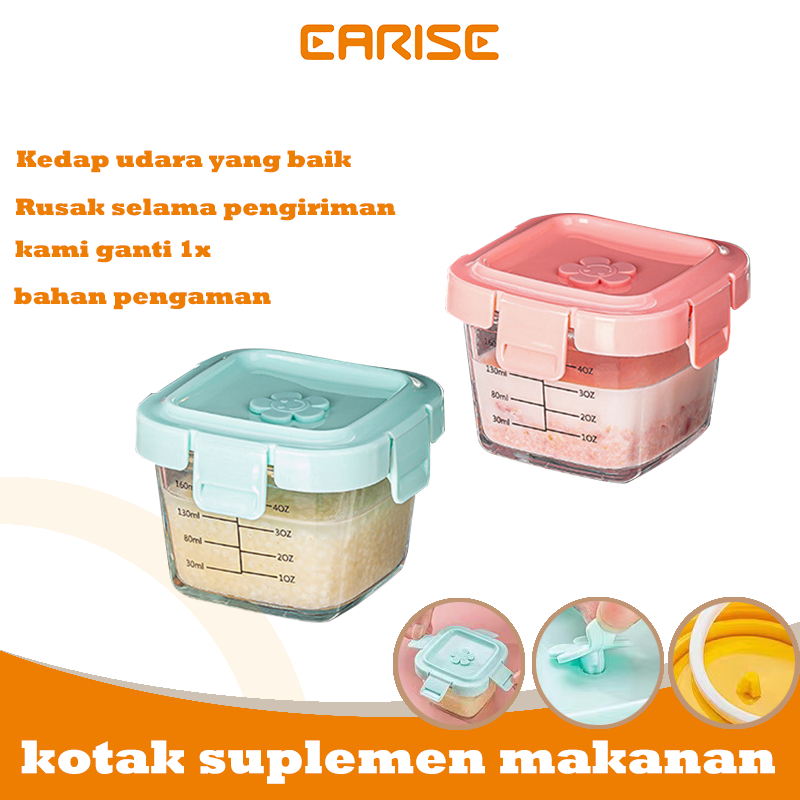 	 EARISE Kotak Tempat Makan Kaca Baby Glass Food Container Kedap Udara Makanan Bayi wadah mpasi kaca bagus food container mpasi baby food container	