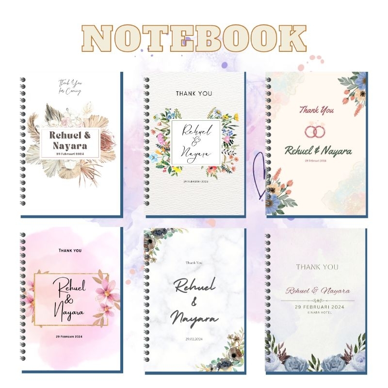 

SOUVENIR PERNIKAHAN / KHITANAN / ACARA COSTUM NOTEBOOK UK A5 MURAH KARAWANG