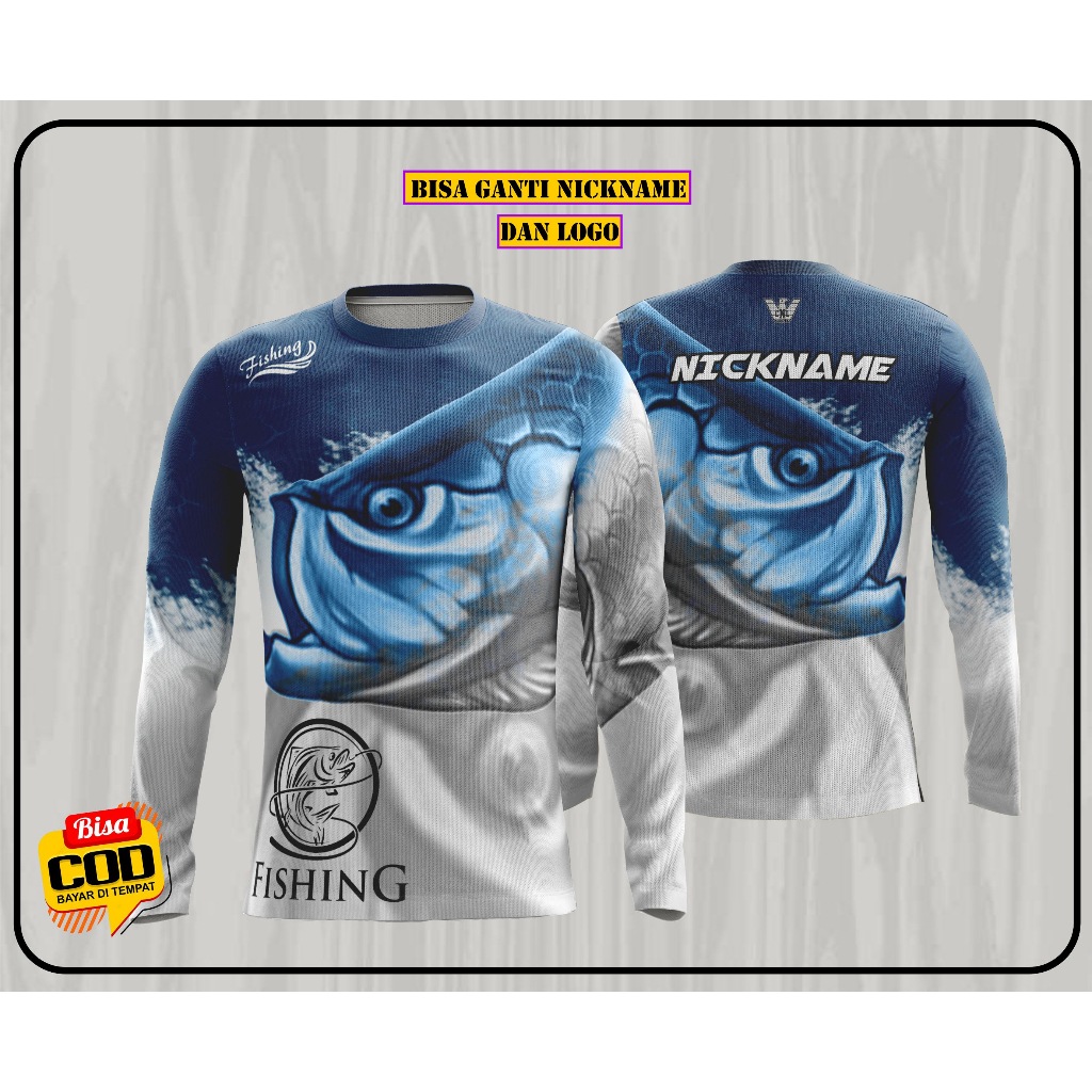KAOS JERSEY PANCING IKAN ARWANA LENGAN PANJANG FREE NICKNAME DAN LOGO SENDIRI