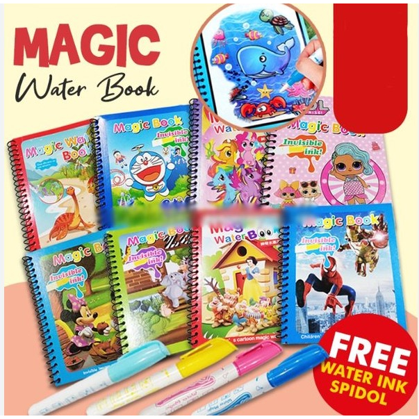 

Magic Water Book Buku Mewarnai Anak Gambar Ajaib Karakter Lucu