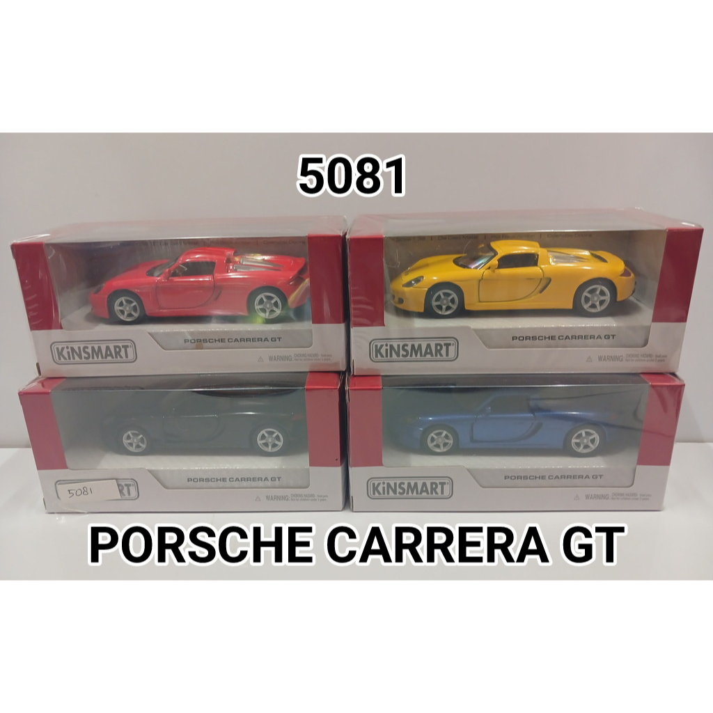 Kinsmart Porsche Carrera GT– KT5081 - Bahan Logam, Pullback – Skala 1:36 - 12 cm – 170 gr – SNI
