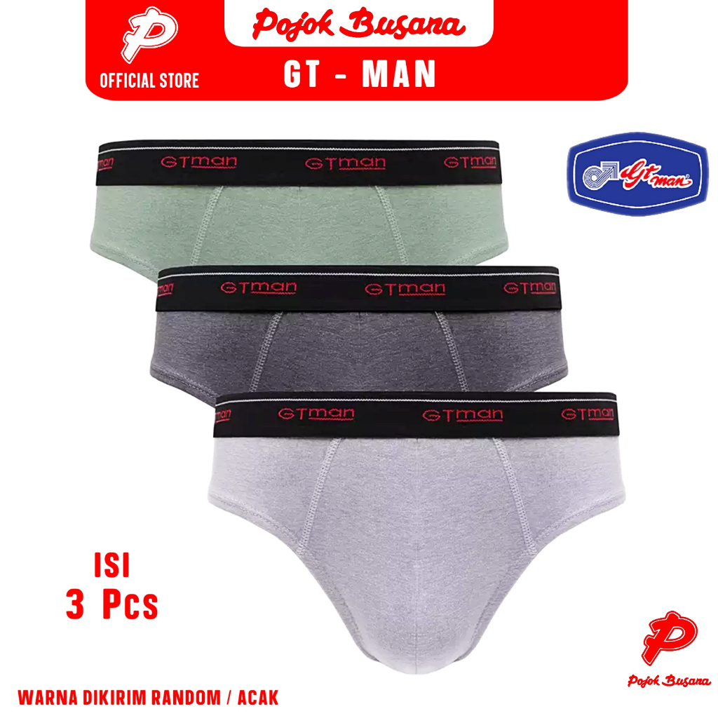 Pojok Busana Celana Dalam Pria GT Man 703BM - 1 Pack isi 3 Pcs Multicolour - Mens Underwear Dan Cela