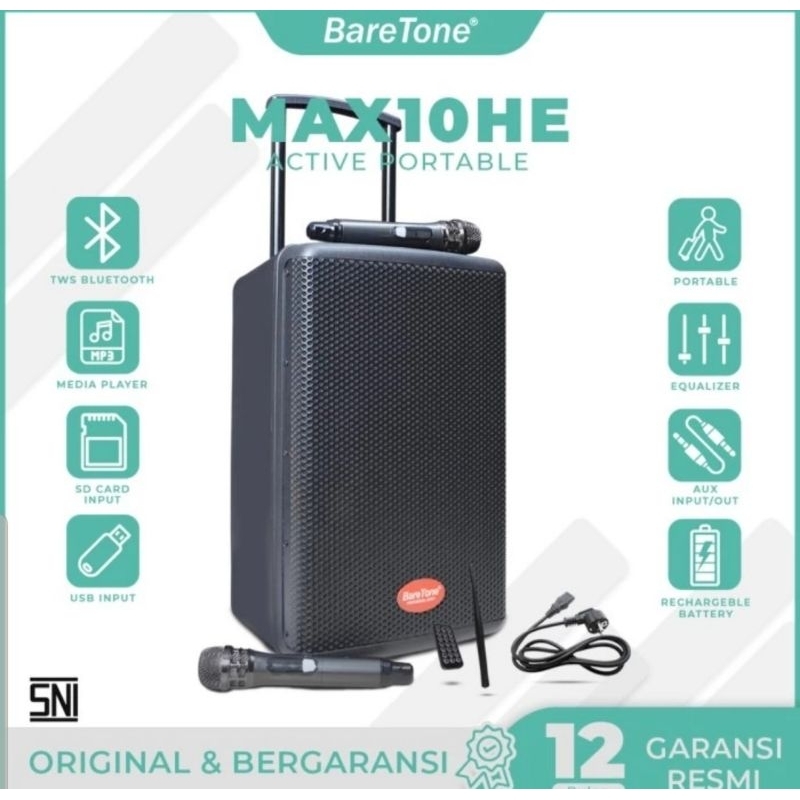 Portable Speaker Baretone Max10HE Speaker Bluetooth Baretone Max10HE Garansi Resmj