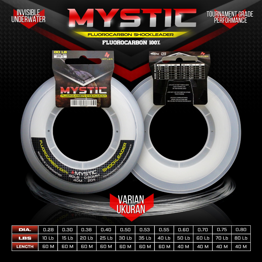 Senar Pancing Shock Leader Mystic Fluorocarbon