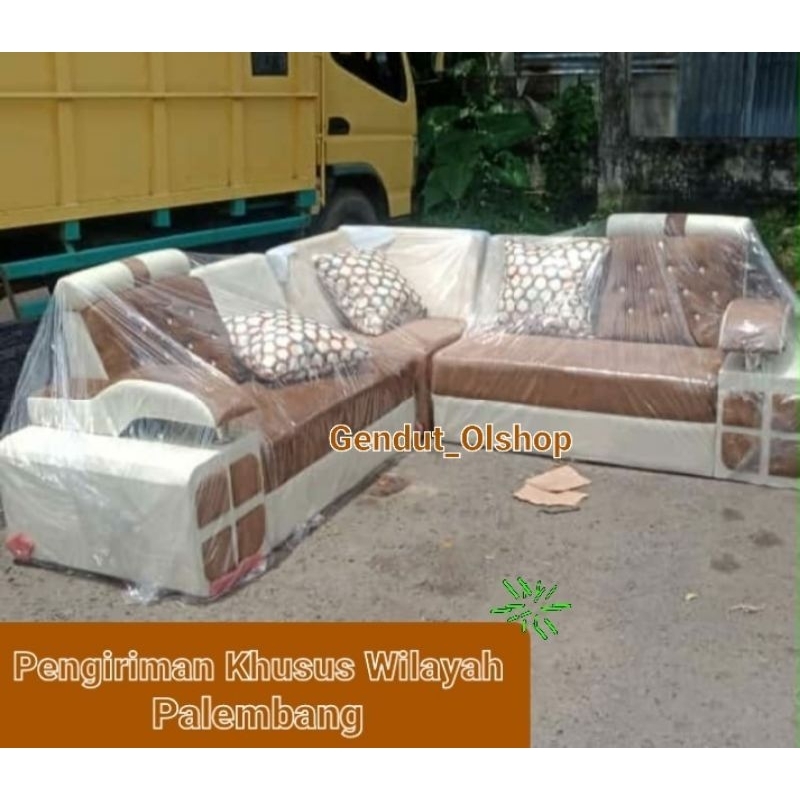 (Khusus Wilayah Kota Palembang) Kursi Tamu/Sofa Tamu Minimalis Type L (Bisa Request Warna dan Motif)